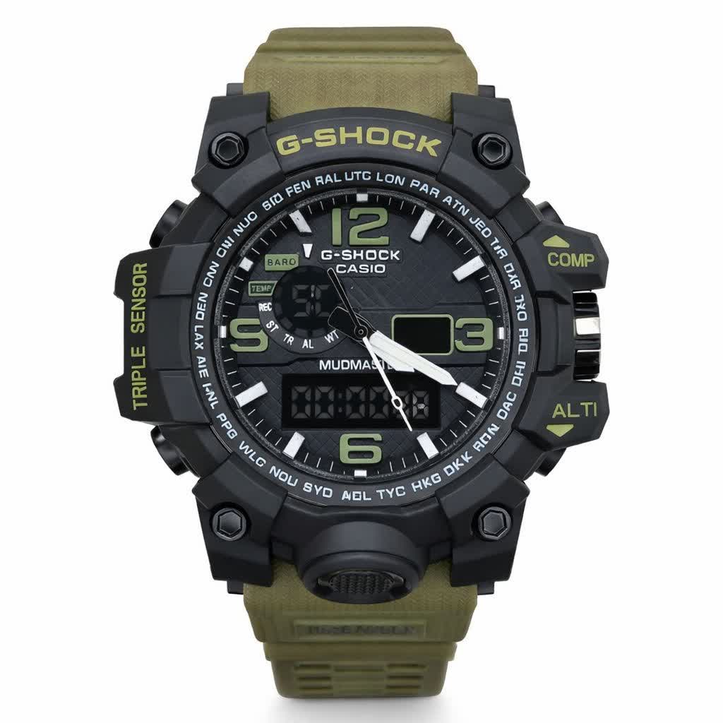 ساعت مچی مردانه عقربه ای و ديجيتال کاسيو جيشاک CASIO G-SHOOKمدل 3 سبز