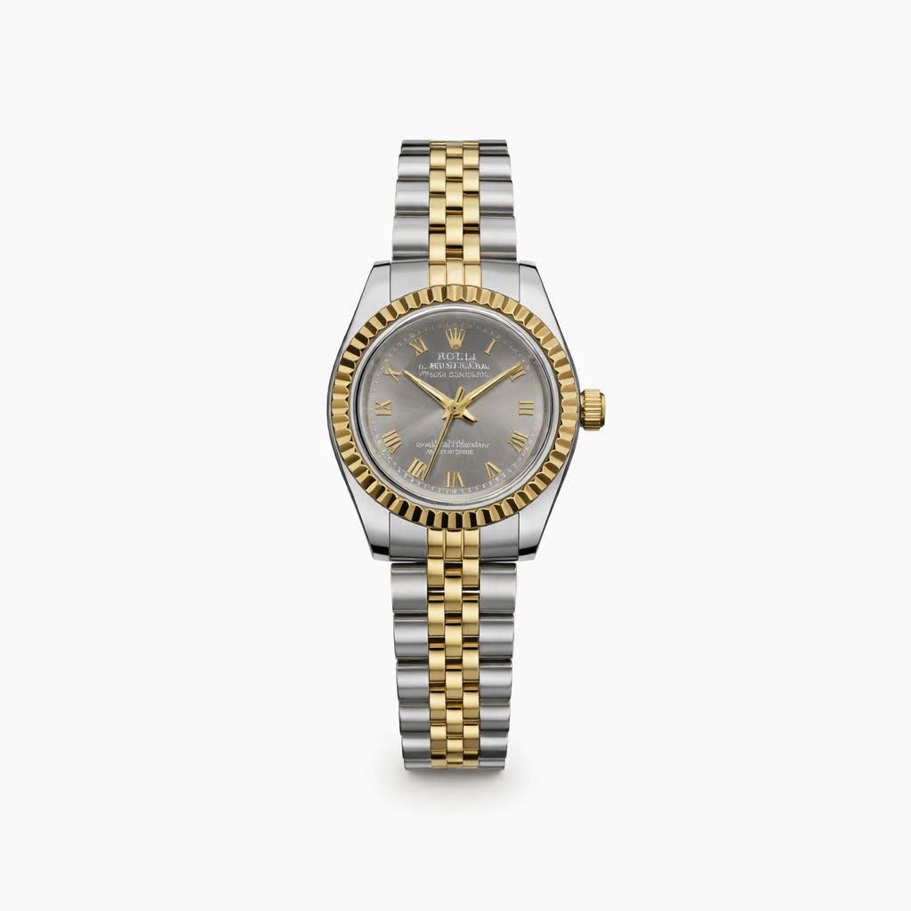 ساعت مچی زنانه رولکس ديت جاست ROLEX DATE JUST نقره ای طوسی