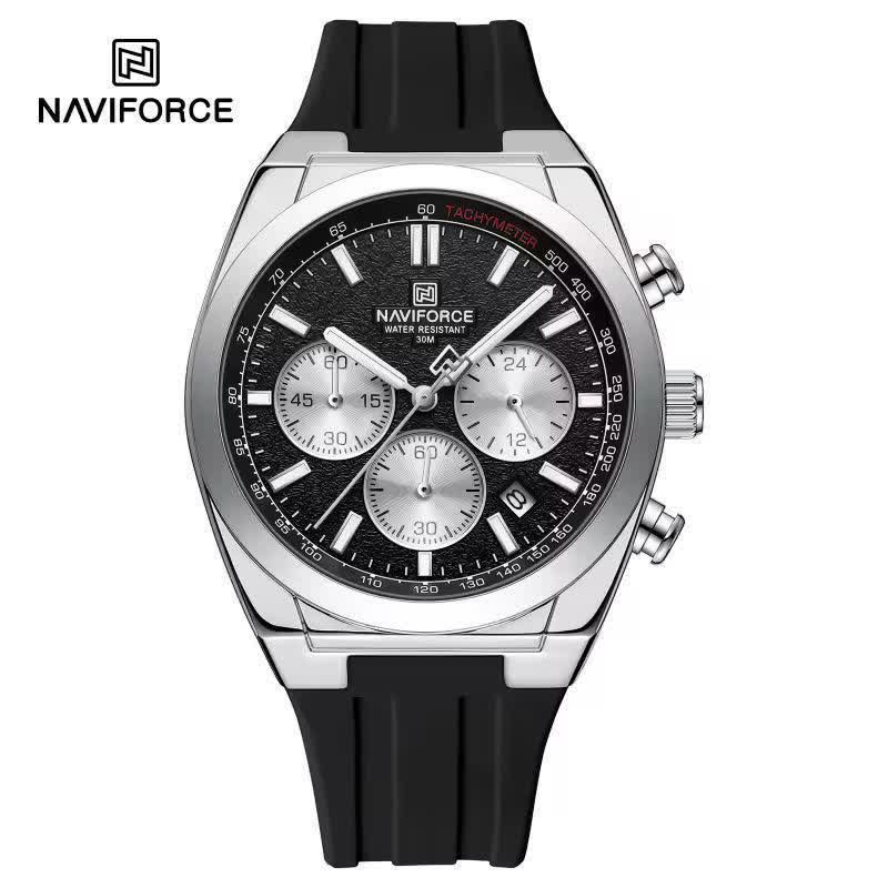 ساعت مچی نیوی فورس مردانه کرنوگراف NAVIFORCE مدل NF8080 مشکی3  + گارانتی