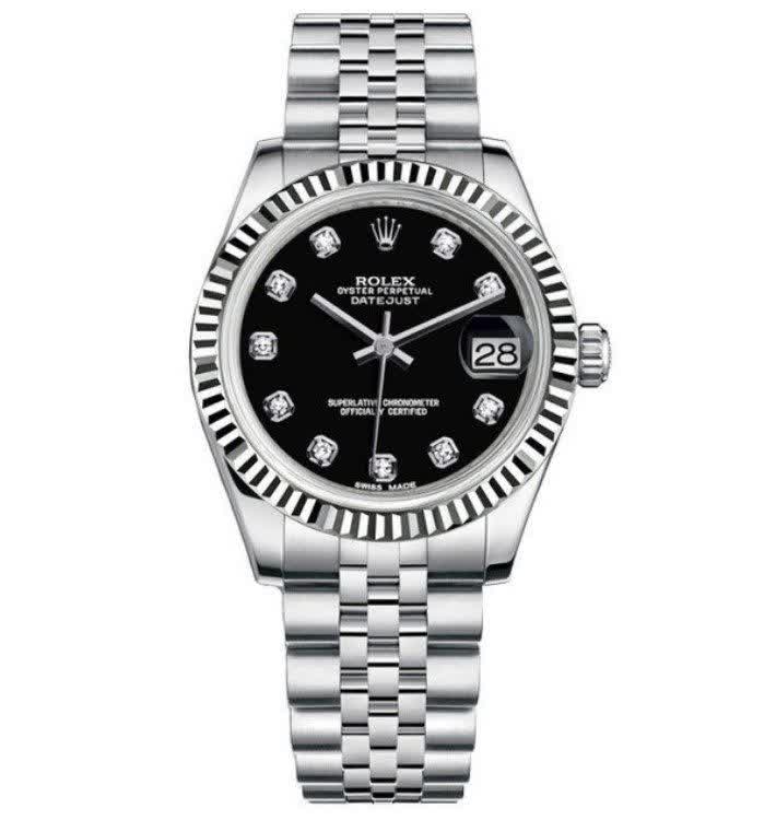 ساعت رولکس دیت جاست مردانه ROLEX Date just تایوان صفحه مشکی فوق‌العاده