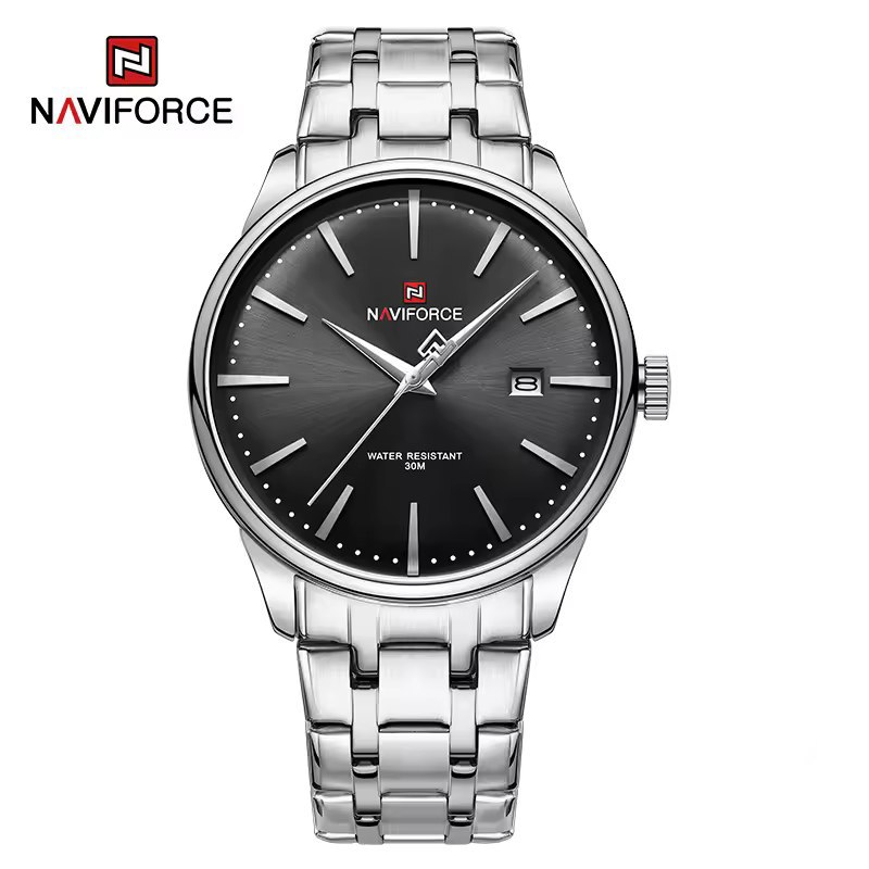 ساعت مچی عقربه ای مردانه نیوی فورس NAVIFORCE مدل Nf9230 صفحه مشکی