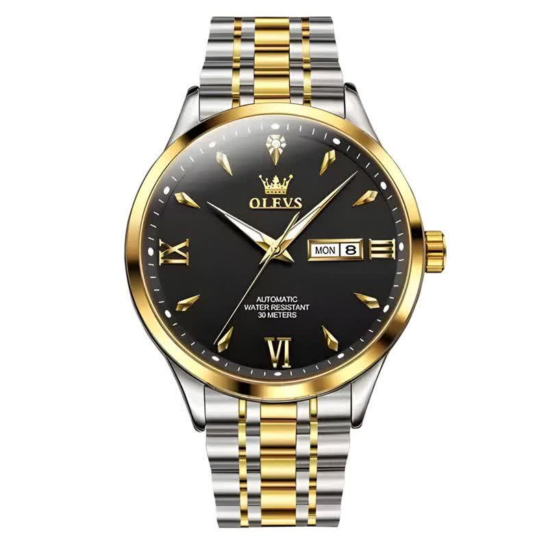 ساعت مچي مردانه اولوز OLEVS اورجينال استيل صفحه مشکي