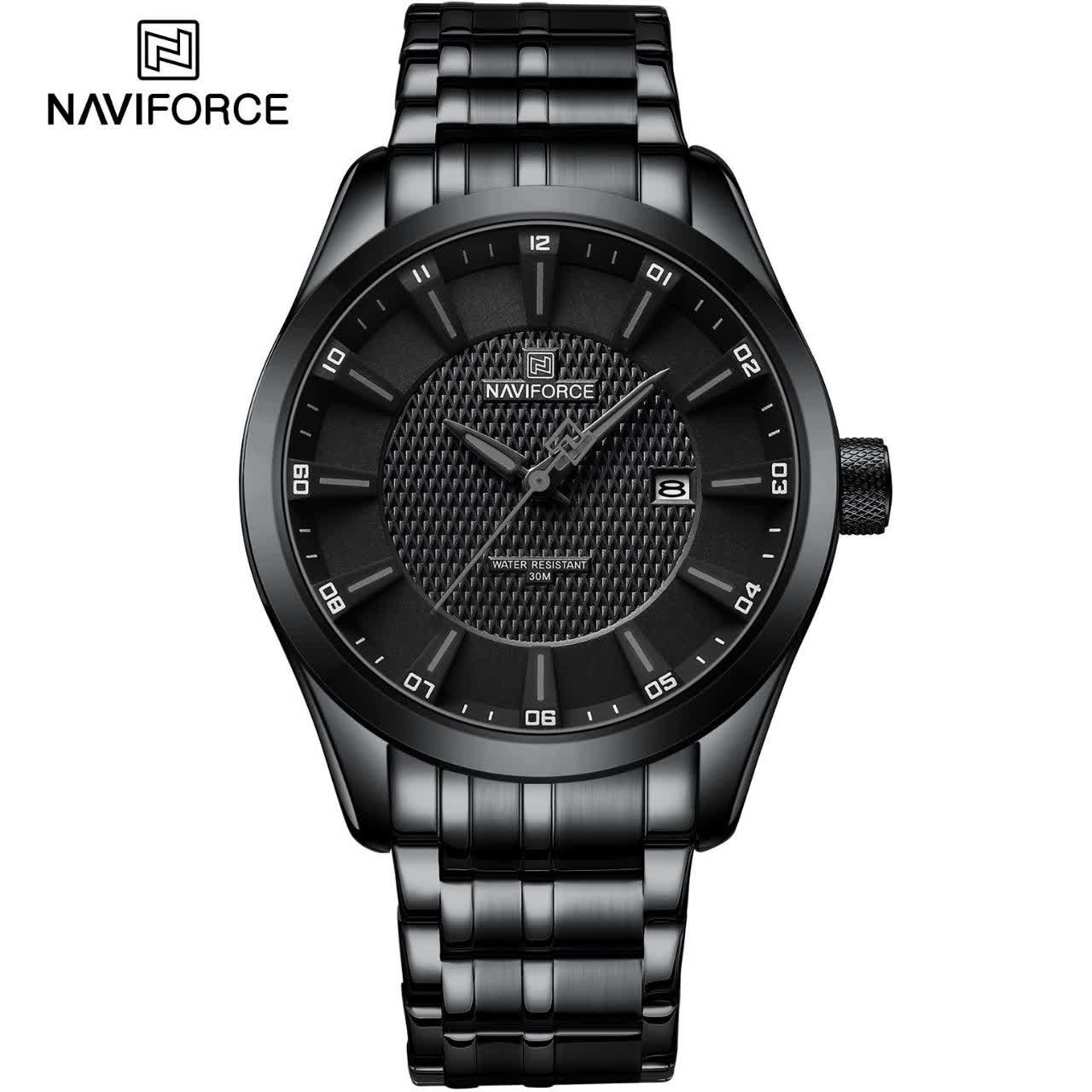 ساعت مچی مردانه نیوی فورس NAVIFORCE مدل NF8032 مشکی + فول پک