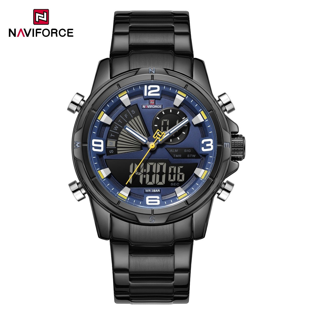 ساعت مچی کرنوگراف مردانه نیوی فورس NAVIFORCE مدل Nf9257 بند استیل