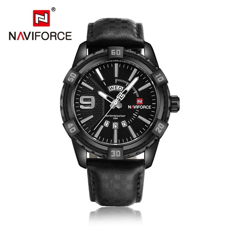 ساعت مچی عقربه ای مردانه نیوی فورس NAVIFORCE مدل Nf9117L بند چرمی