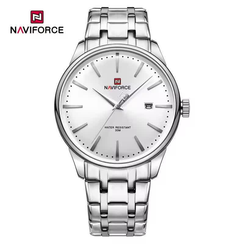 ساعت مچی مردانه نيوی فورس NAVIFORCE مدل NF9230 ژاپنی نقره ای