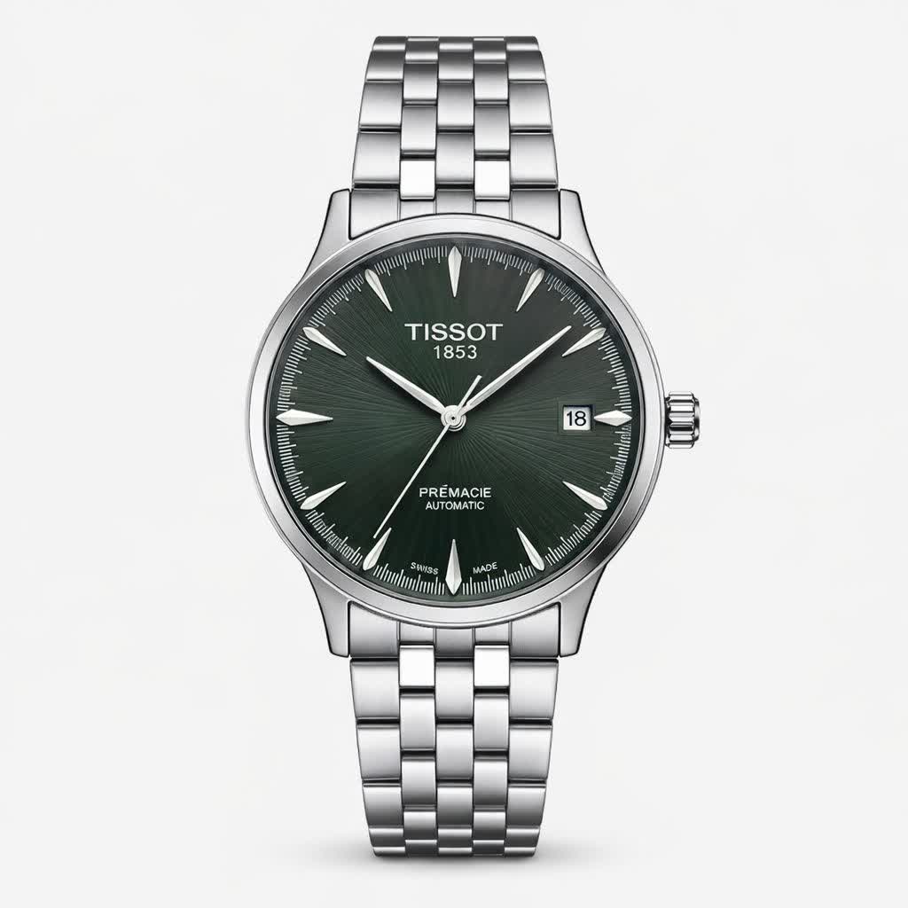 ساعت مچی کوارتز مردانه تيسوت TISSOT اورجينال قفل مخفی صفحه سبز