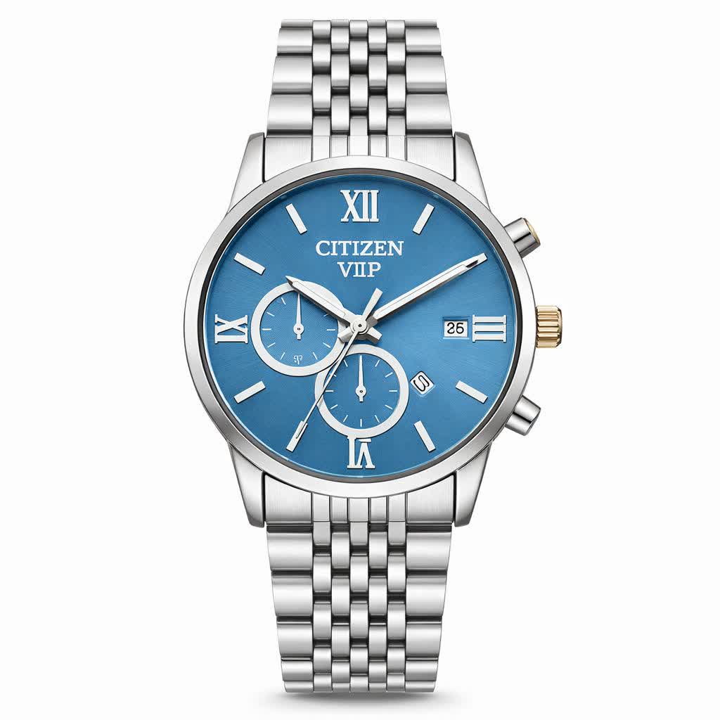 ساعت مچی مردانه سيتيزن CITIZEN VIP نقره ای آبی