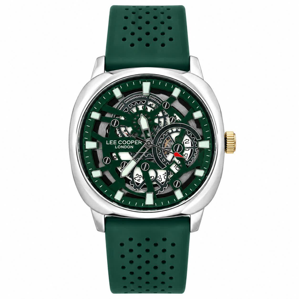ساعت مچی مردانه لی کوپر اسکلتون لندن LEE COOPER LONDON سبز لجنی