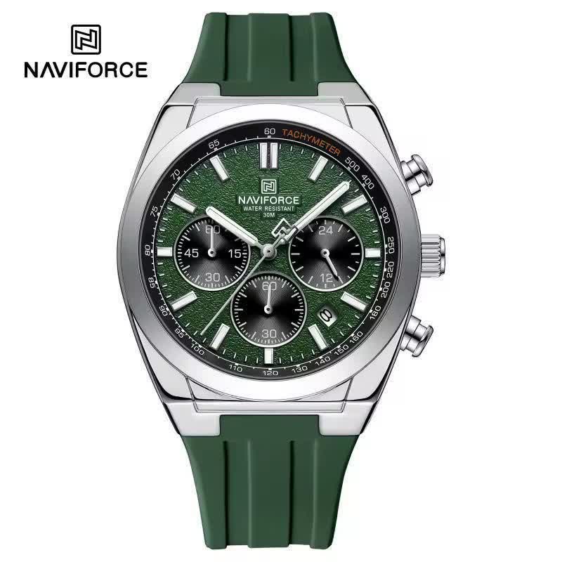 ساعت مچی نیوی فورس مردانه کرنوگراف NAVIFORCE مدل NF8080 سبز  + گارانتی
