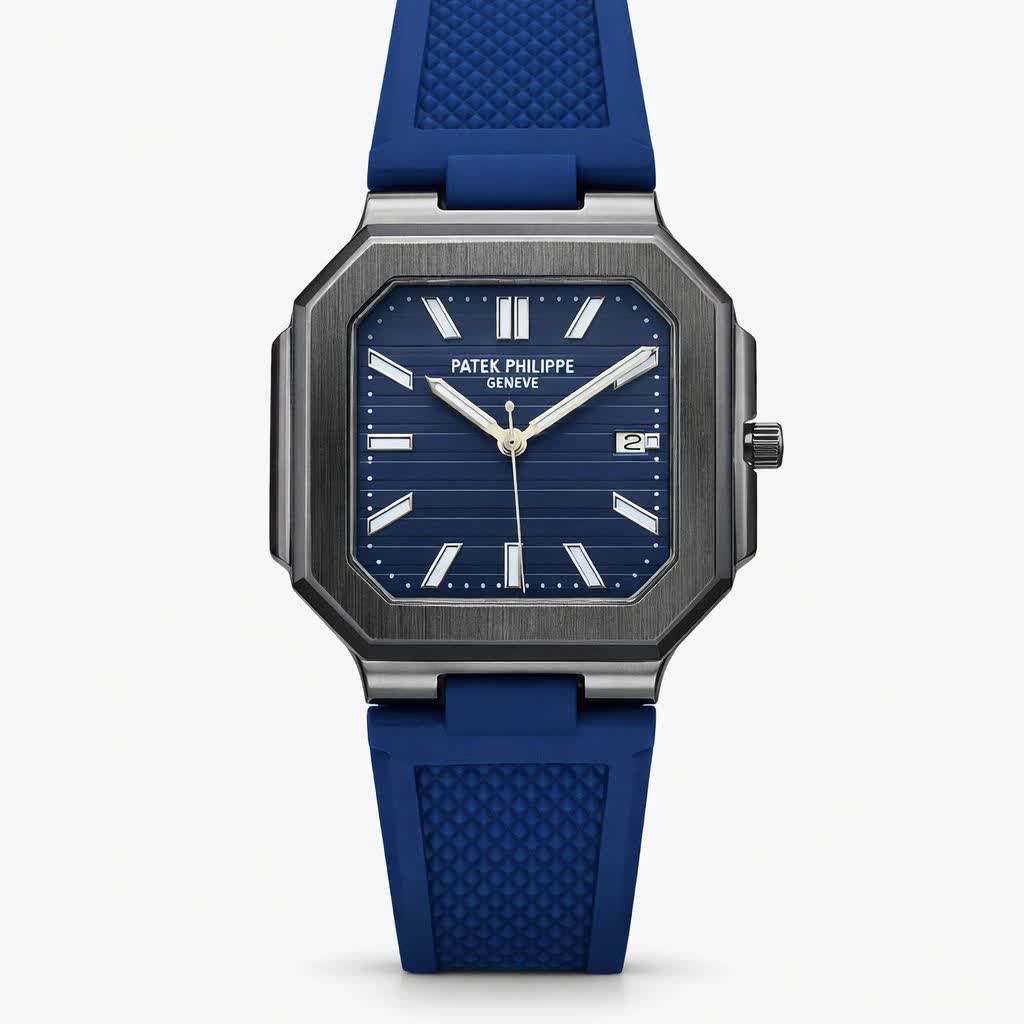 ساعت مچی عقربه ای مردانه پتک فيليپ PATEKPHILIPPE سرمه ای مشکی مربعی