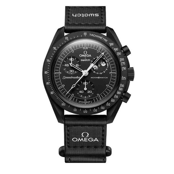 ساعت مچی مردانه سه موتوره اُمگا سواچ OMEGA Swatch فول بلک