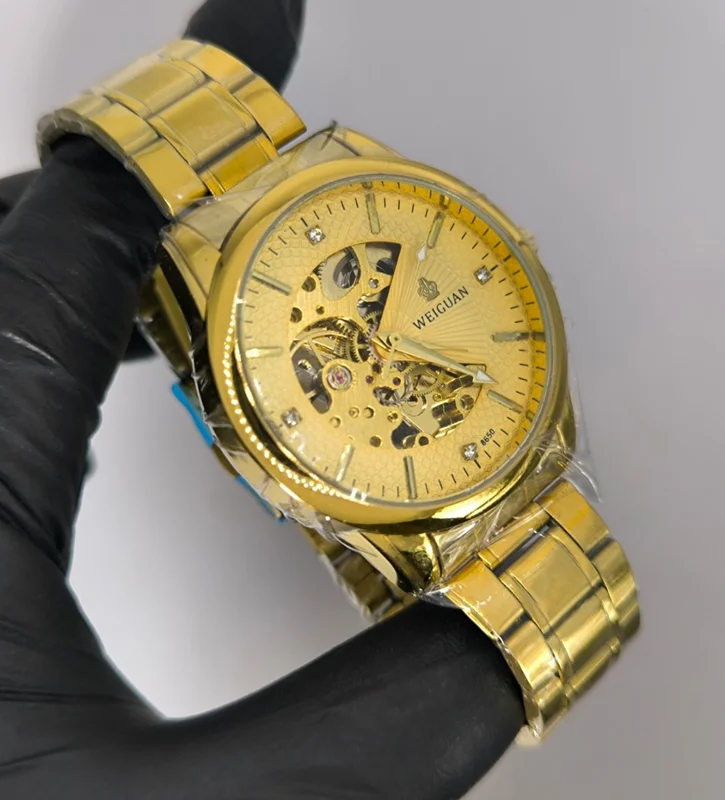 ساعت مچی مردانه برند ویگوان WEIGUAN اتومات طلایی