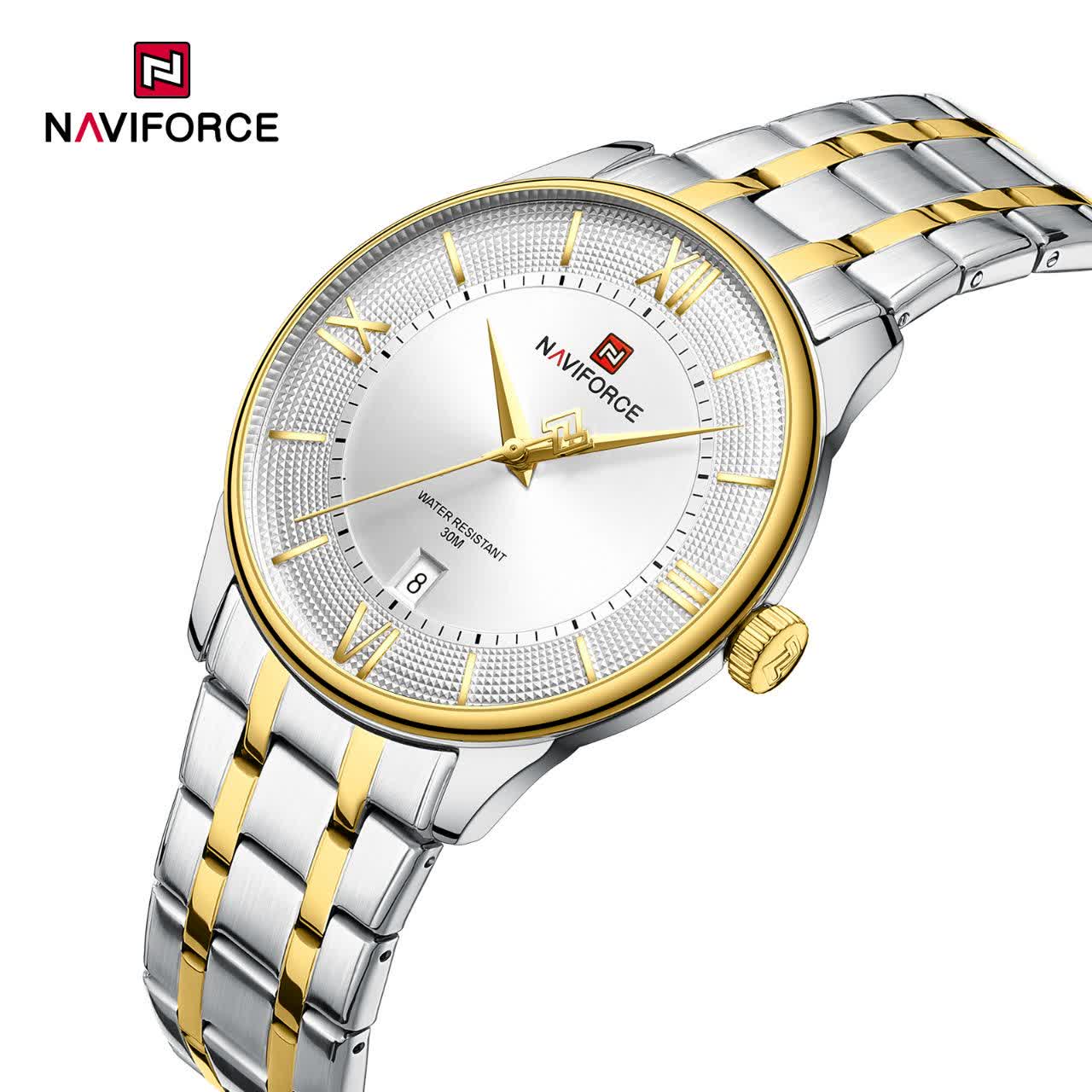 ساعت مچی مردانه نيوی فورس NAVIFORCE مدل NF9272 ژاپنی استيل