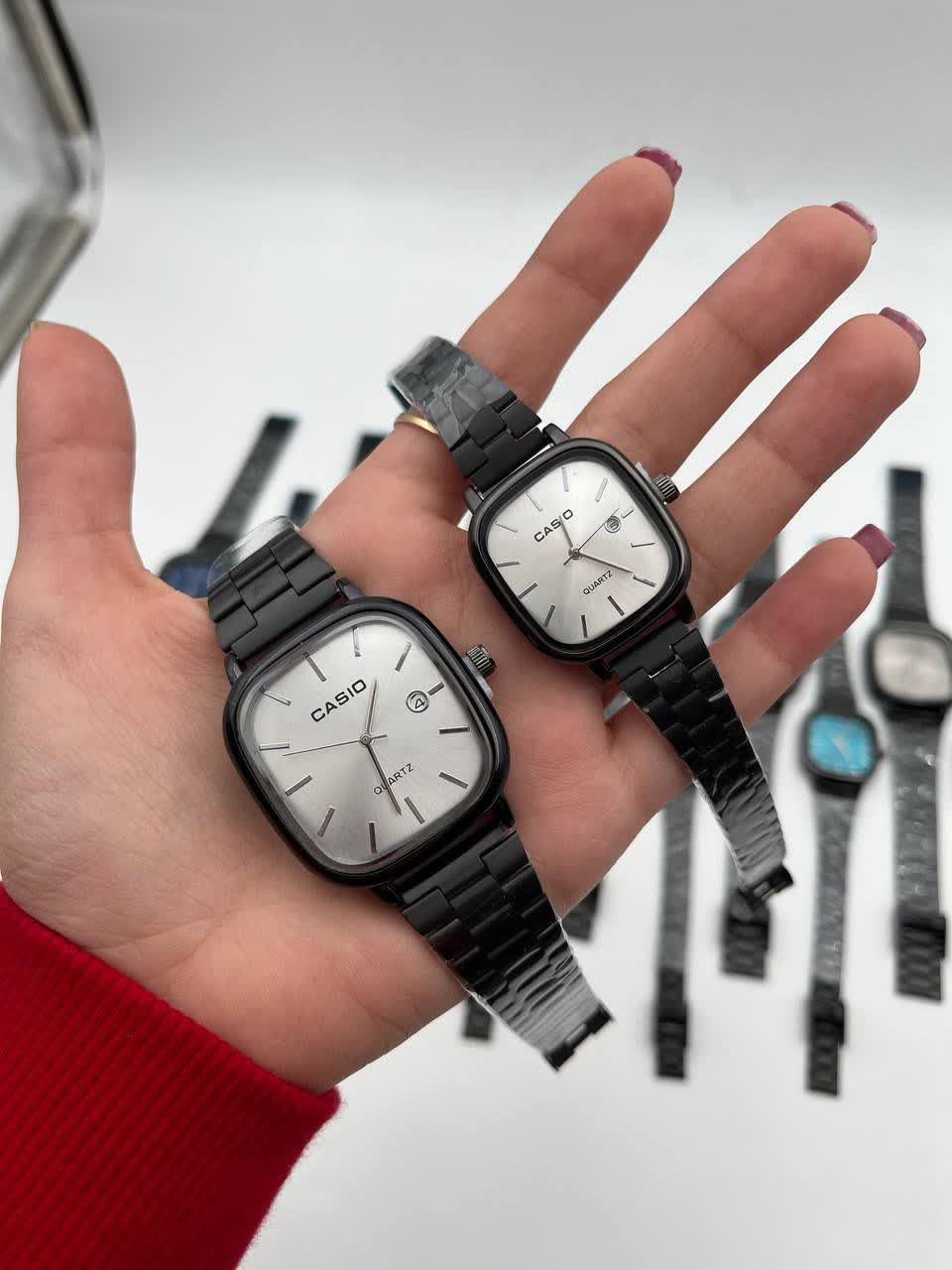 ست ساعت مچي زنانه و مردانه کاسيو اولدماني CASIO صفحه سفيد ژاپن