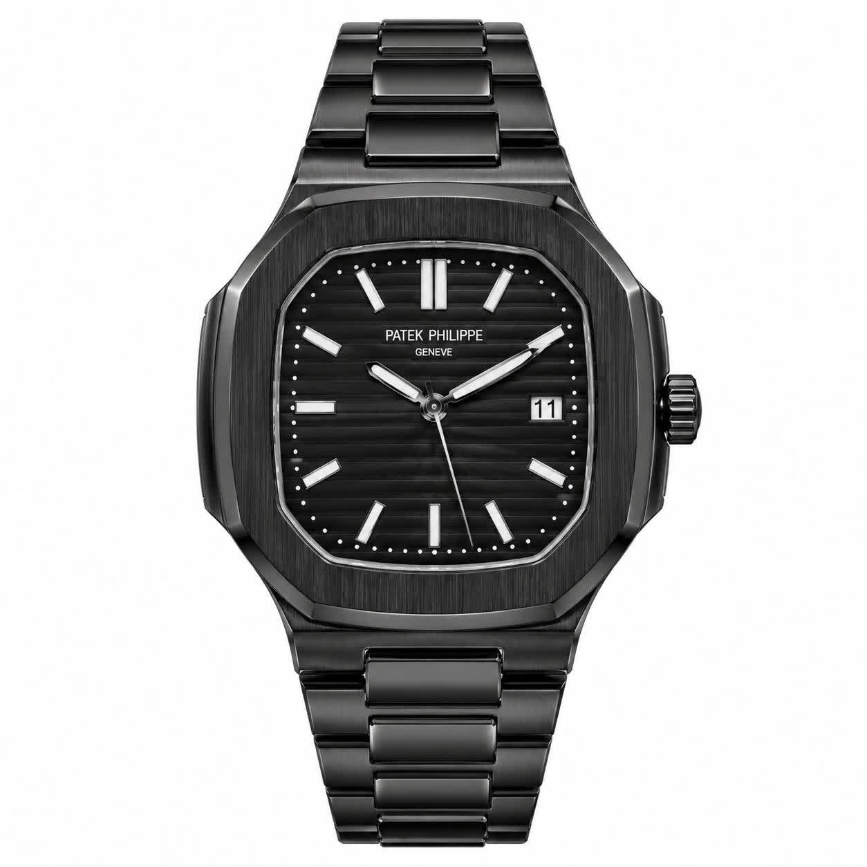 ساعت مچی عقربه ای مردانه پتک فیلیپ PATEKPHILIPPE فول مشکی + گارانتی + فول پک
