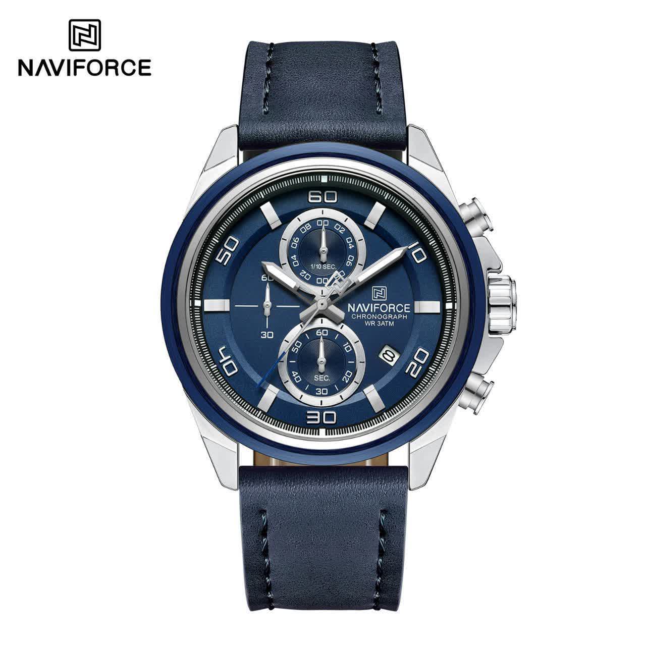 ساعت مچی مردانه نيوی فورس NAVIFORCE مدل Nf8075 ژاپنی سورمه ای