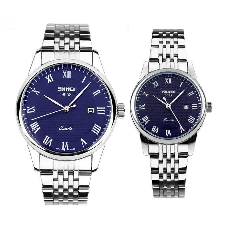 ست ساعت مچي زنانه و مردانه اسکمي SKMEI مدل 9058 سورمه اي