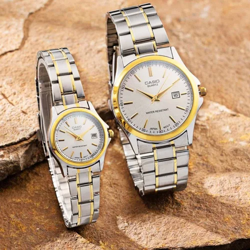 ست ساعت مچی عقربه ای کاسیو CASIO بند استیل