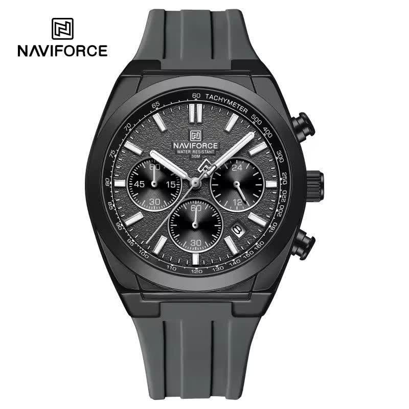 ساعت مچی نیوی فورس مردانه کرنوگراف NAVIFORCE مدل NF8080 طوسی  + گارانتی