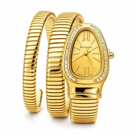ساعت مچی زنانه ماری فنری بولگاری BVLGARI طلايی