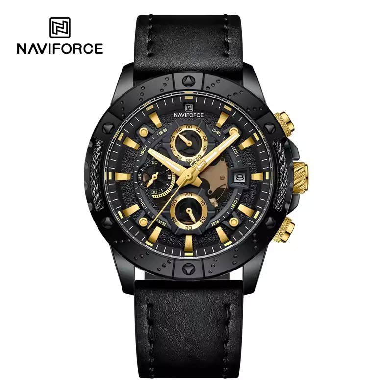 ساعت مچی کرنوگراف مردانه نیوی فورس NAVIFORCE مدل Nf8055 بند چرمی