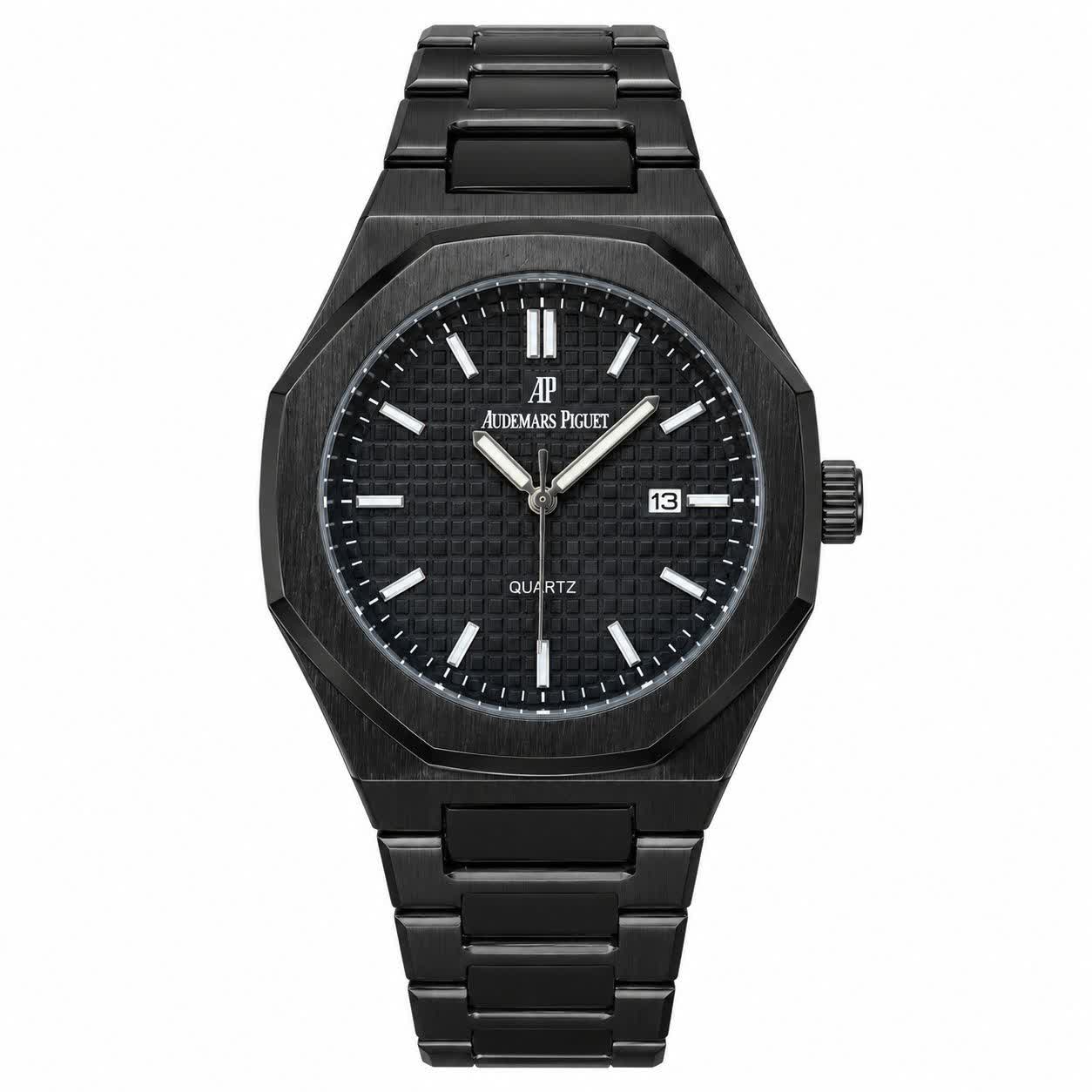 ساعت مچی عقربه ای مردانه اودمار پیگه Audemars Piguet فول مشکی + گارانتی + فول پک