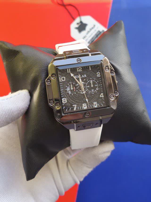 ساعت مچي مردانه والار WALAR طرح سه موتوره بند سيليکوني سفيد