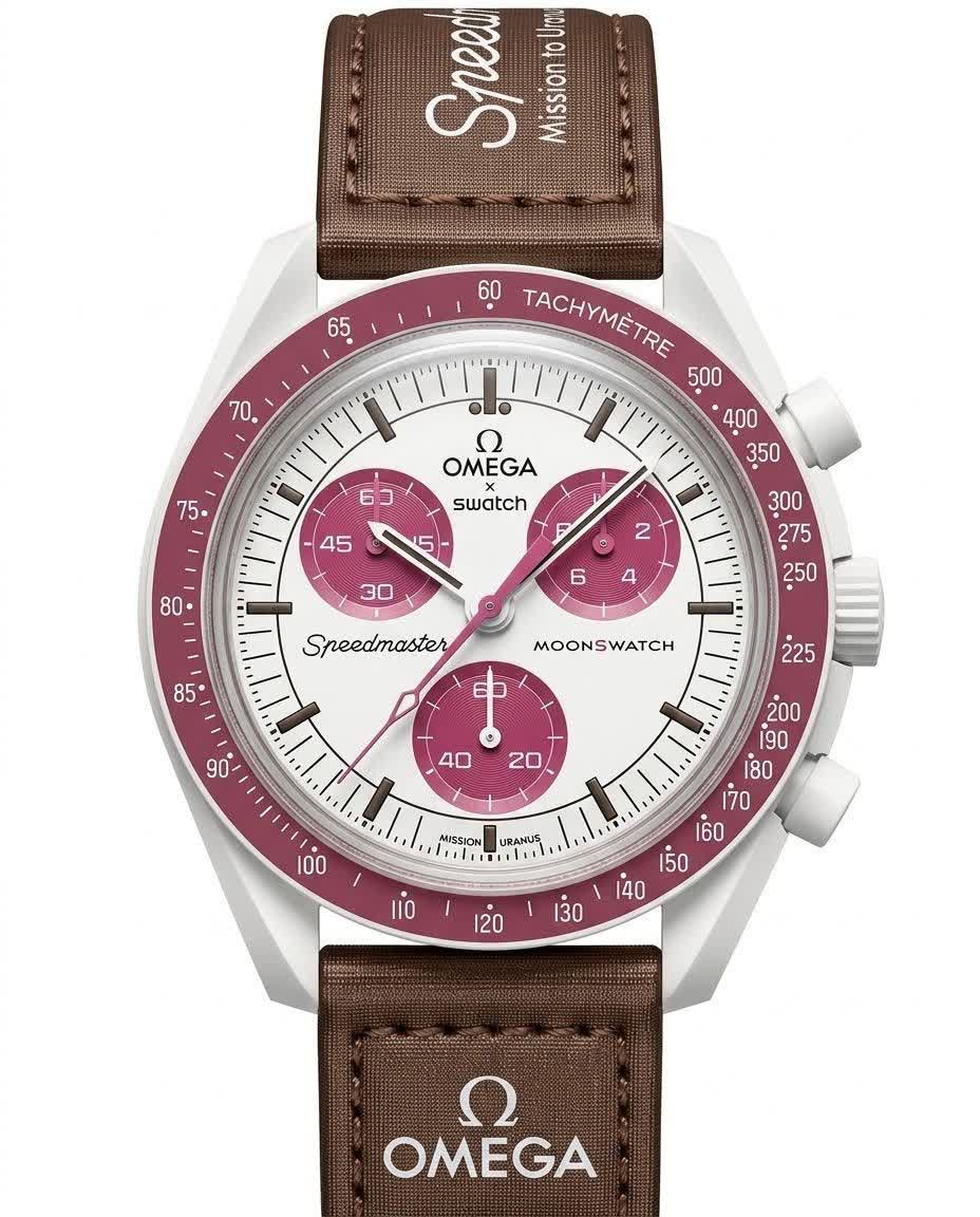 ساعت مچی مردانه سه موتوره اُمگا سواچ OMEGA Swatch قهوه ای