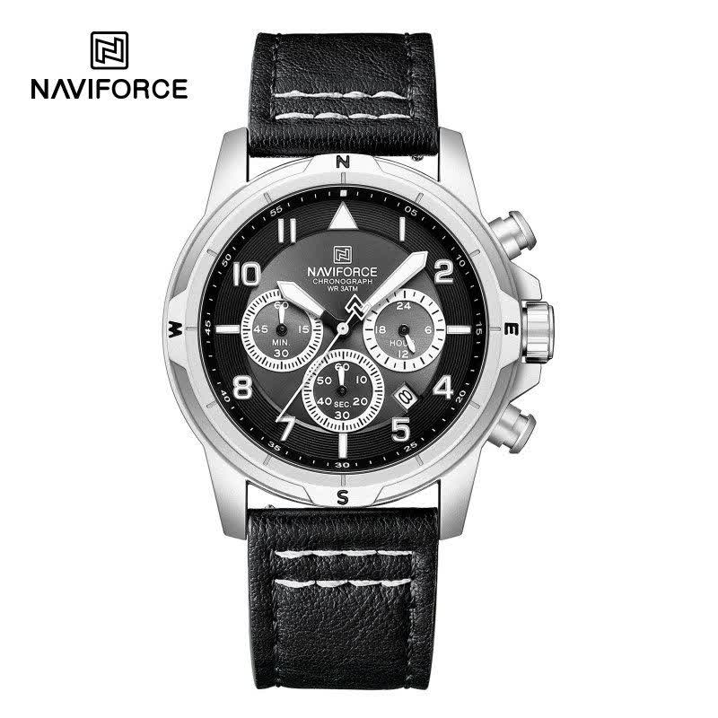 ساعت مچی نيوی فورس مردانه کرنوگراف NAVIFORCE مدل NF8077 بند مشکی