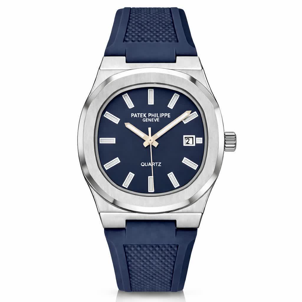 ساعت مچی عقربه ای مردانه پتک فيليپ PATEKPHILIPPE سرمه ای نقره ای