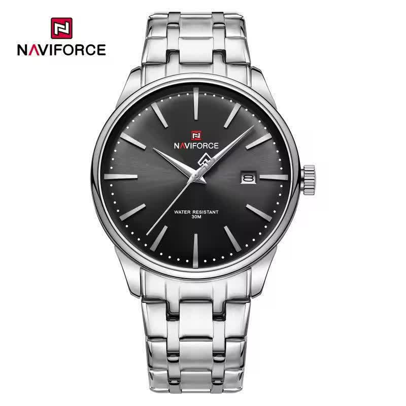 ساعت مچی مردانه نيوی فورس NAVIFORCE مدل Nf9230 ژاپنی صفحه مشکی