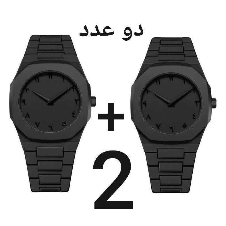 ساعت دارک واچ دو عددي قيمت تخفيفي بند کربني قفل پروانه اي