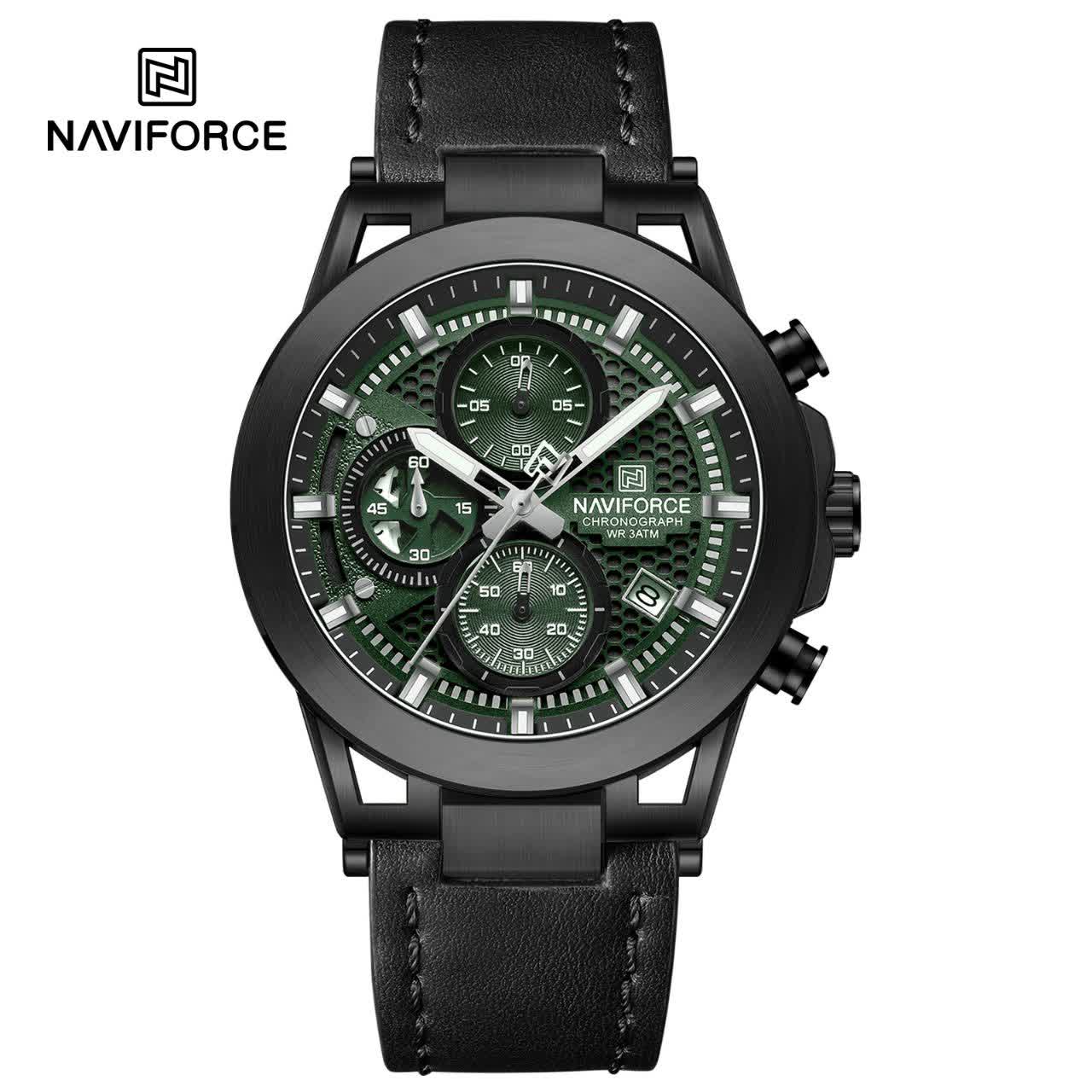 ساعت مچي کرنوگراف مردانه نيوي فورس NAVIFORCE مدل Nf8075 موتور ژاپن