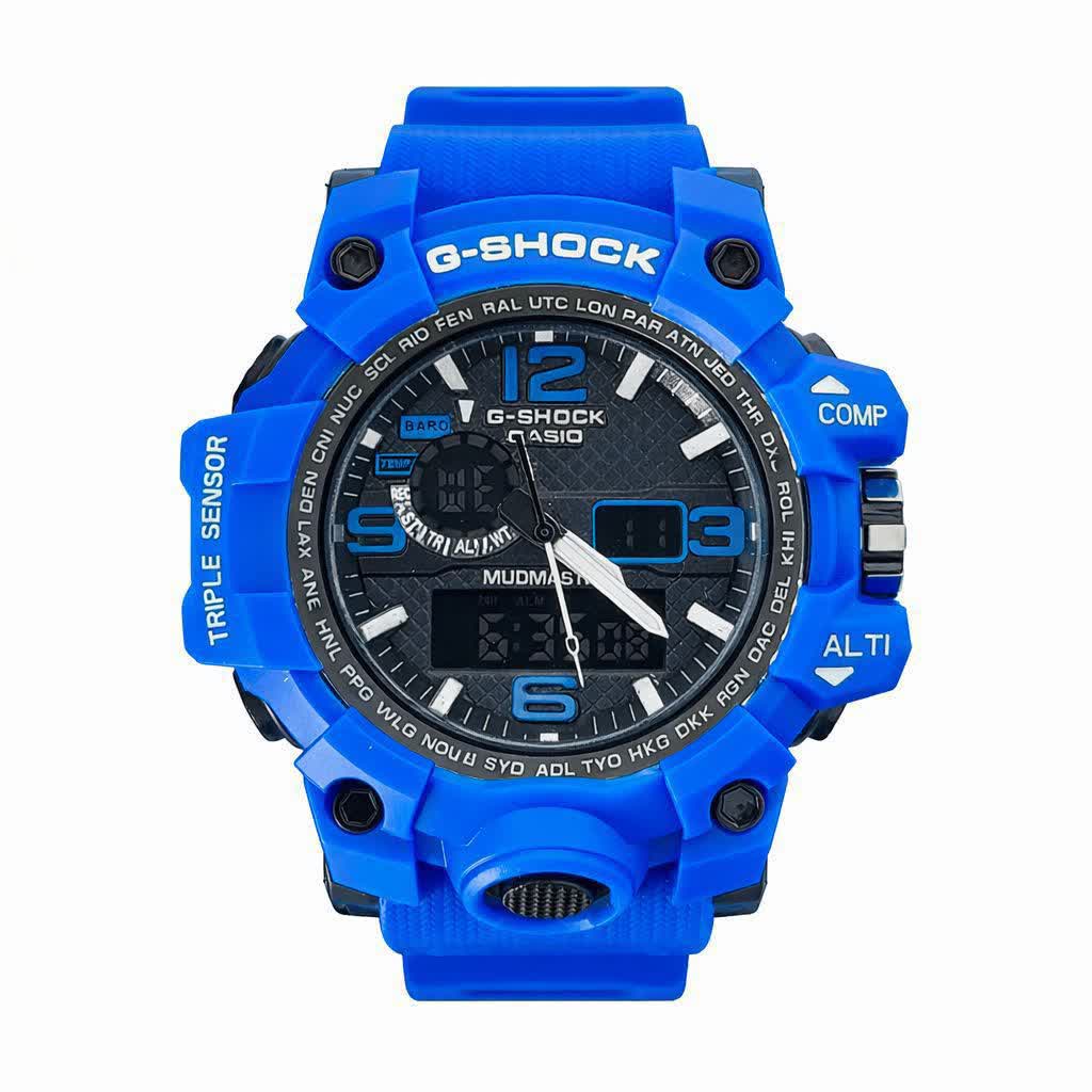 ساعت مچی مردانه عقربه ای و ديجيتال کاسيو جيشاک CASIO G-SHOOK مدل 8 آبی
