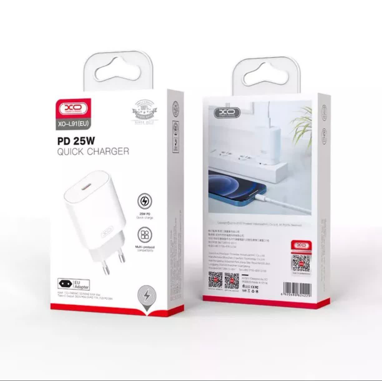 شارژ ديواري 25 وات ايکس او XO- L91euفست شارژ