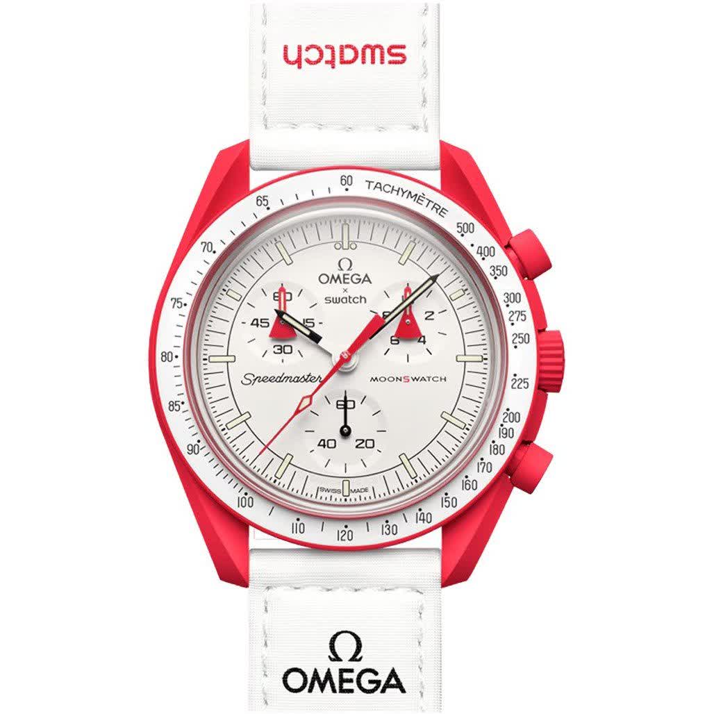 ساعت مچی مردانه سه موتوره اُمگا سواچ OMEGA Swatch سفید