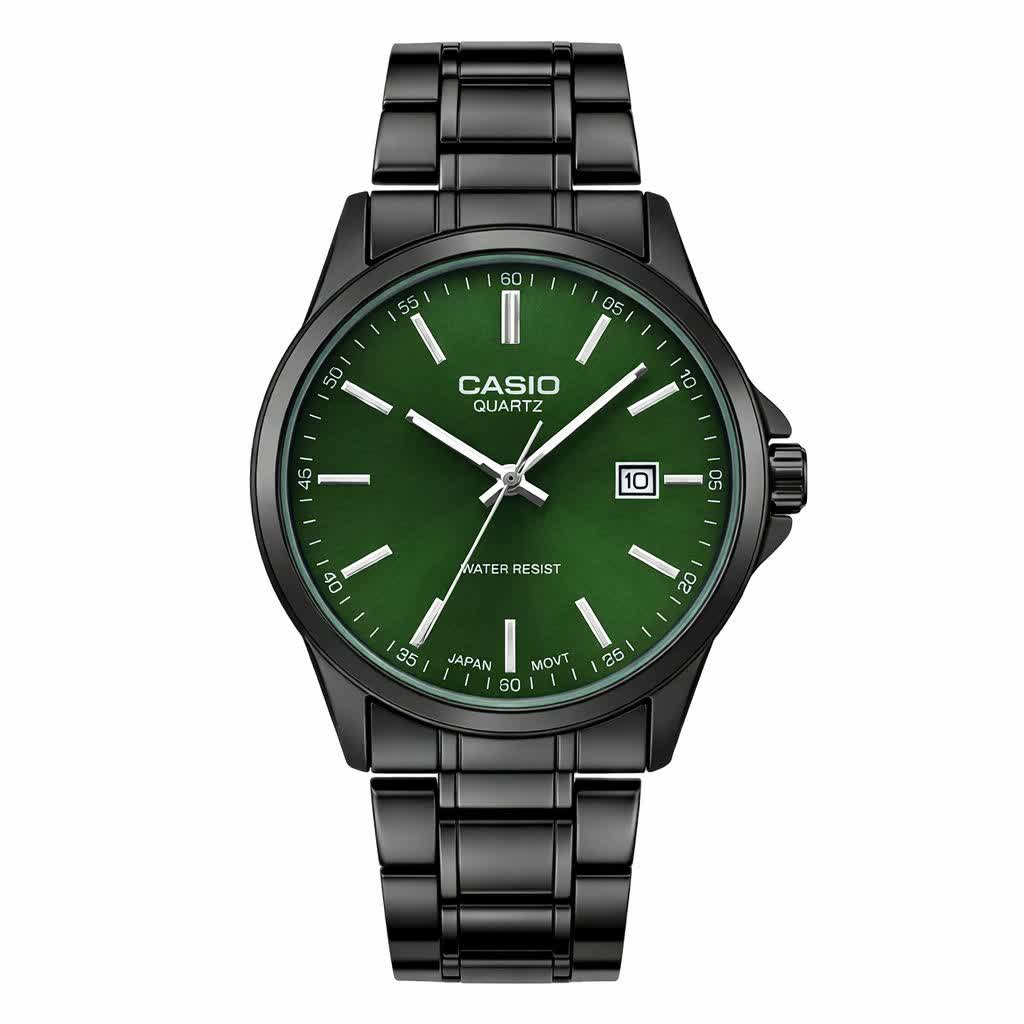 ساعت مچی مردانه کاسيو CASIO ژاپنی  مشکی سبز + جعبه