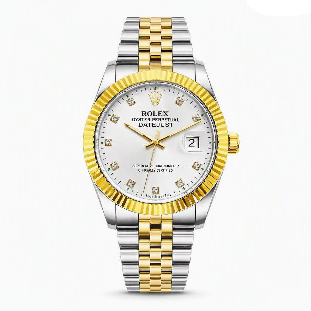ساعت مچی مردانه رولکس ديت جاست ROLEX نقره ای طلايی
