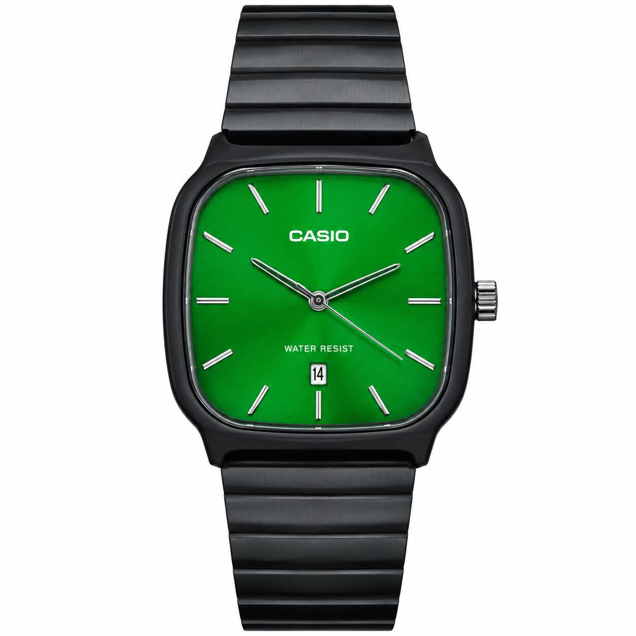 ساعت مچی مردانه کاسیو اولدمانی تری AAA CASIO موتور ژاپنی صفحه سبز + فول پک