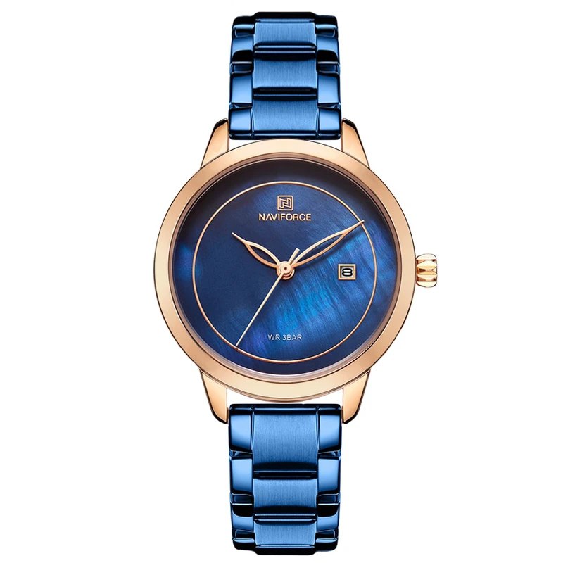 ساعت مچی عقربه ای زنانه نیوی فورس NAVIFORCE مدل Nf5008 بند استیل