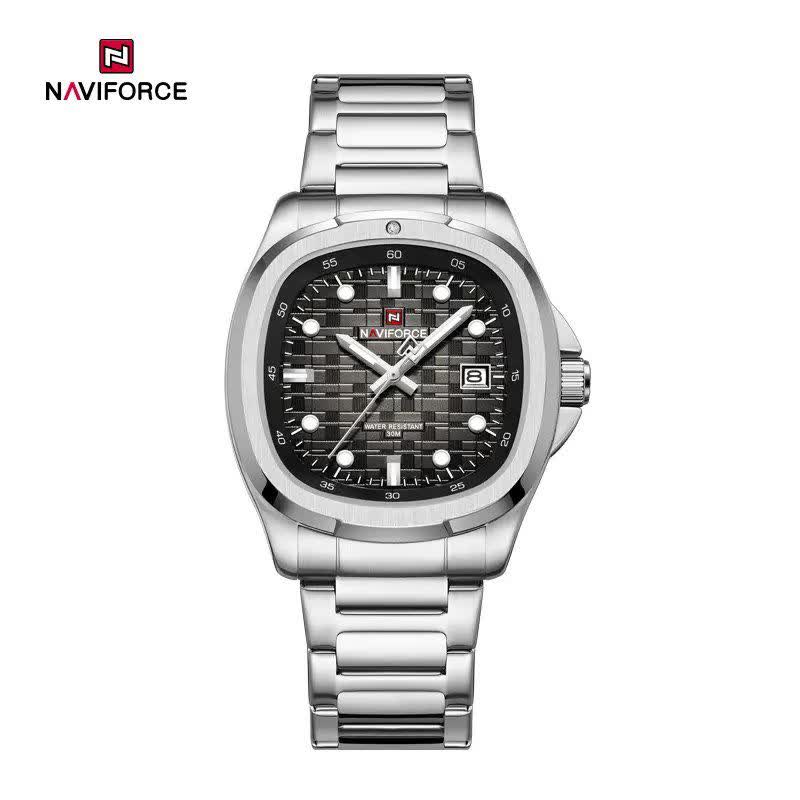 ساعت مچي عقربه اي مردانه نيوي فورس NAVIFORCE مدل Nf9240 اورجينال صفحه مشکي