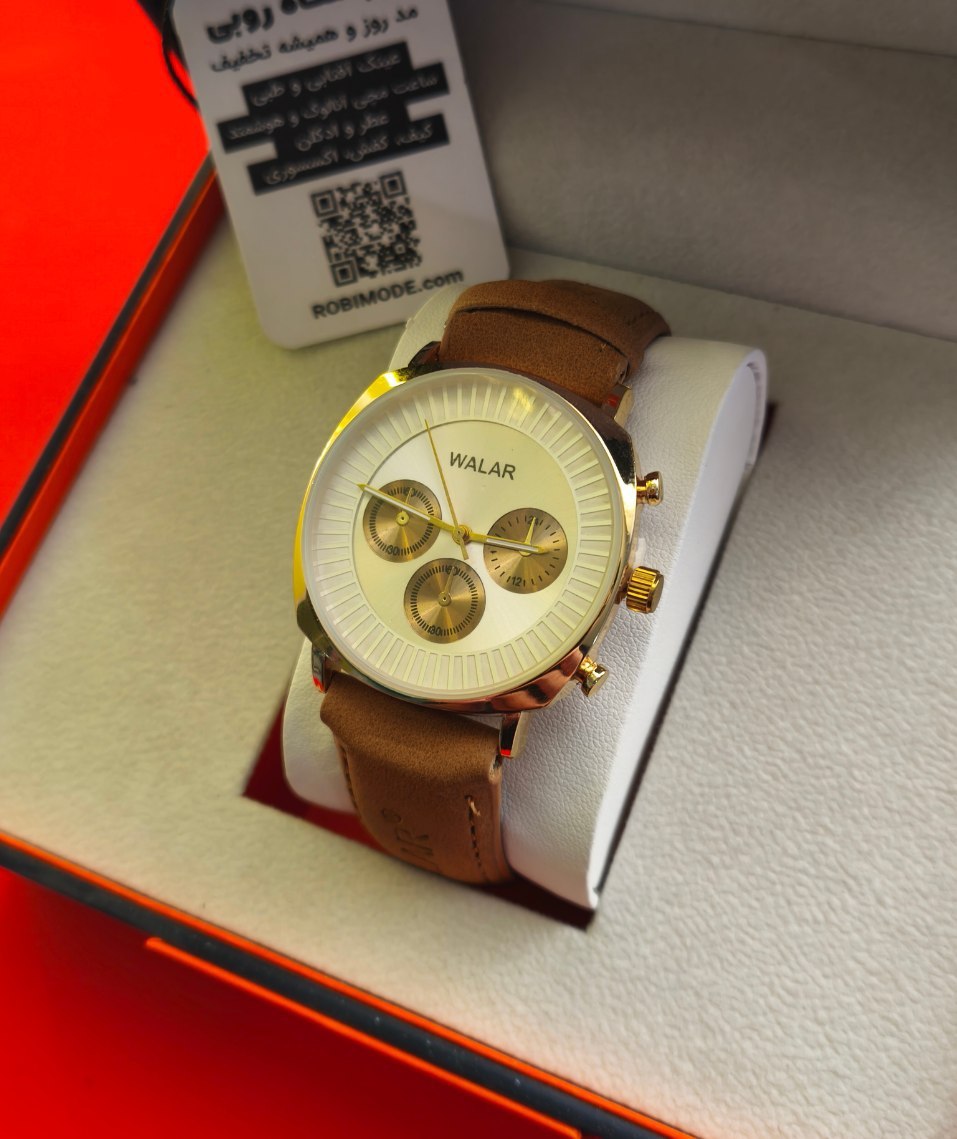 ساعت مچی مردانه والار WALAR بند چرمی طرح سه موتوره کیفیت عالی
