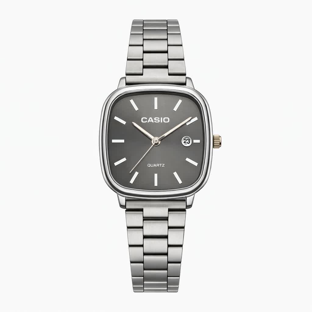 ساعت مچی مردانه کاسيو اولدمانی CASIO ژاپنی صفحه مشکی + جعبه
