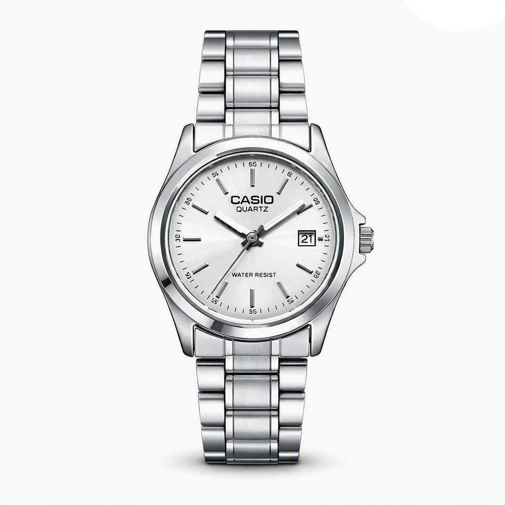 ساعت مچی زنانه کاسيو CASIO موتور ژاپن صفحه سفيد کد c39 + جعبه