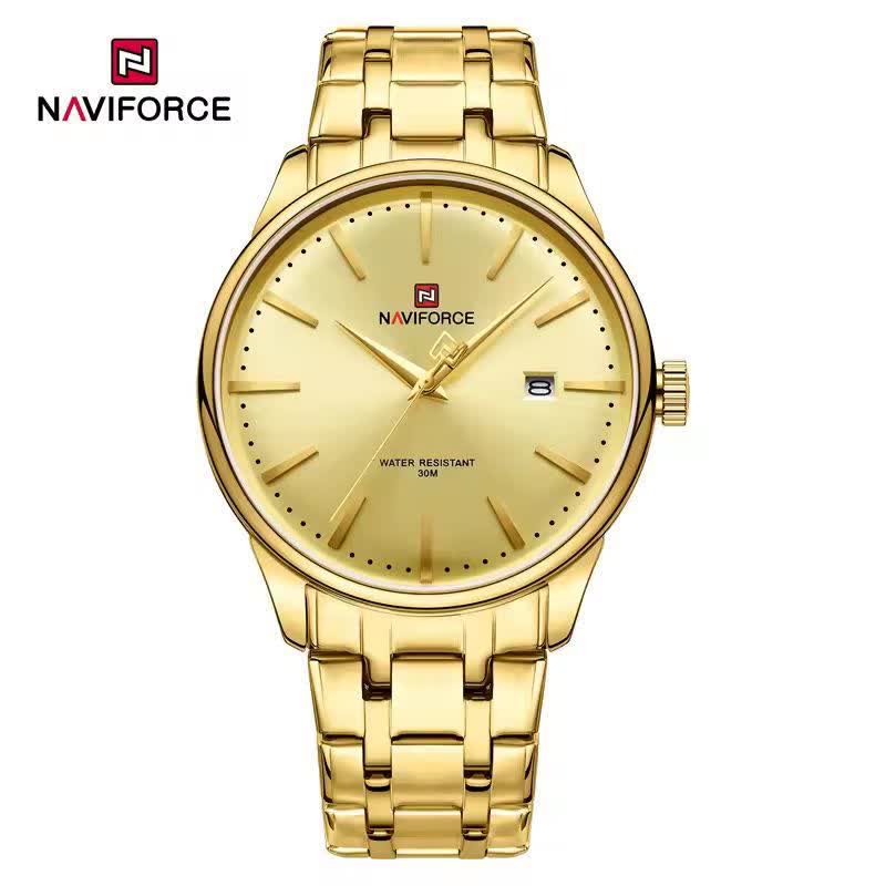 ساعت مچی مردانه نيوی فورس NAVIFORCE مدل NF9230 ژاپنی طلايی