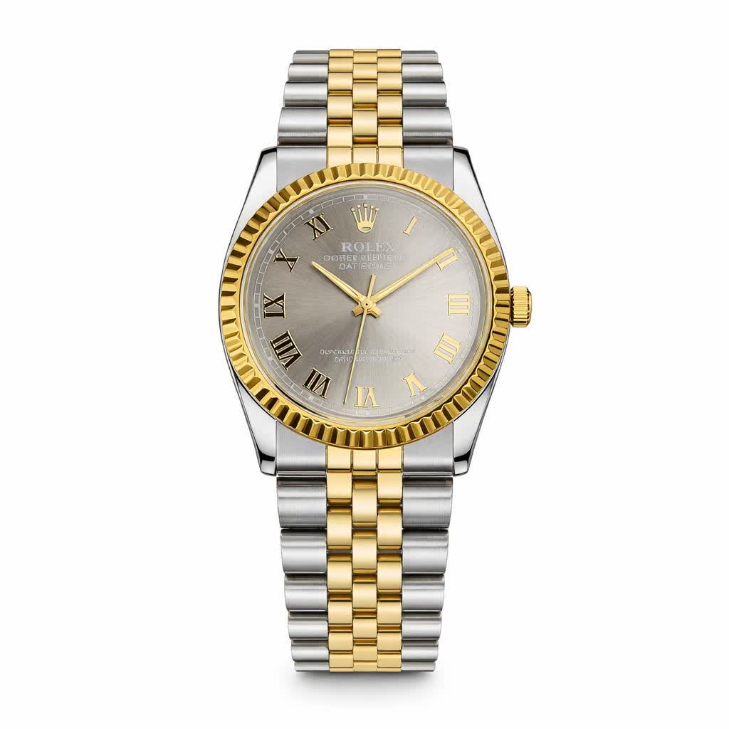 ساعت مچی مردانه رولکس ديت جاست ROLEX Date just نقره ای طوسی