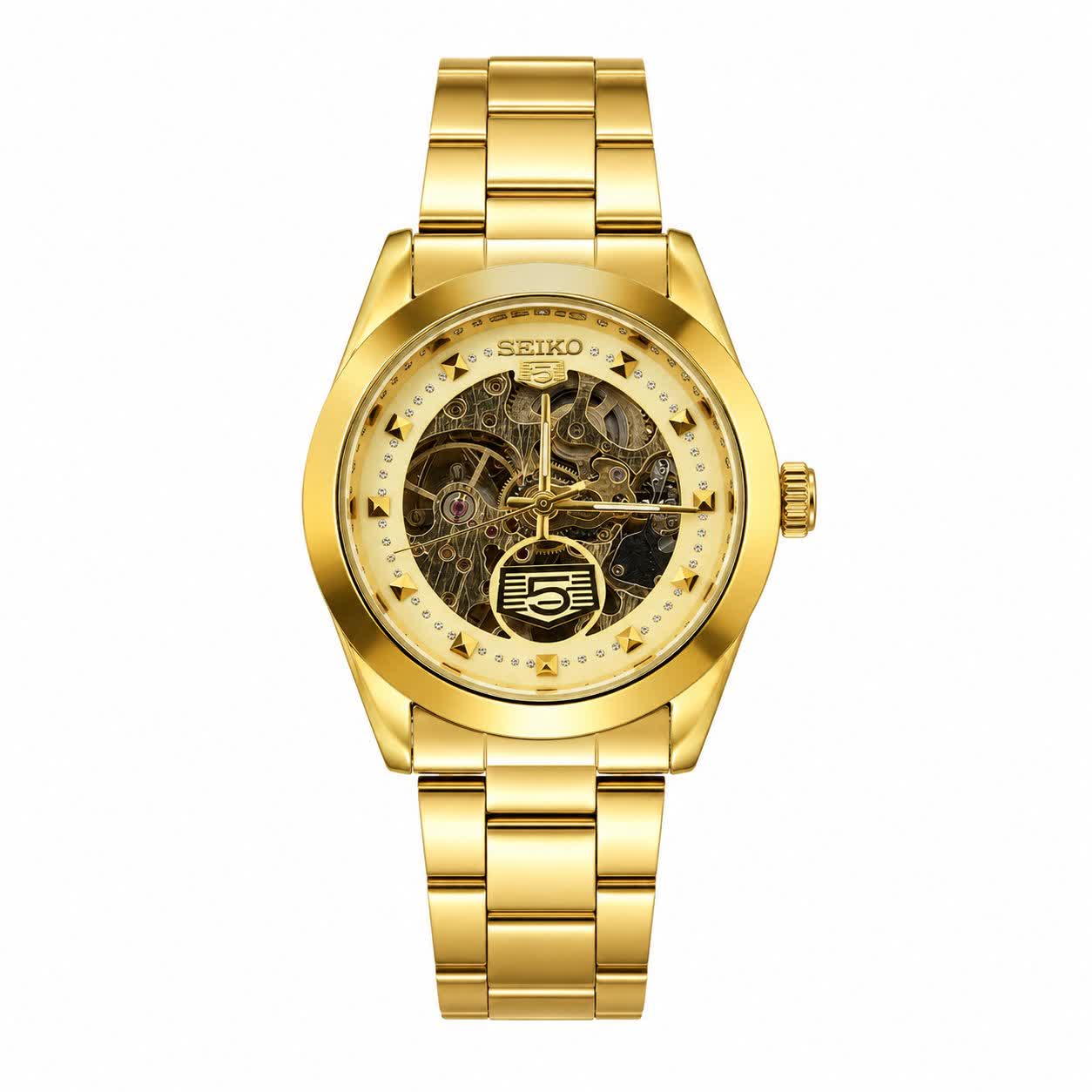 ساعت مچی اتوماتیک مردانه سیکو پنج 5 SEIKO تمام طلایی