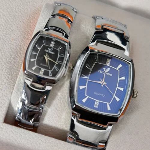 ست ساعت مچی زنانه و مردانه اورلیندو بند استیل