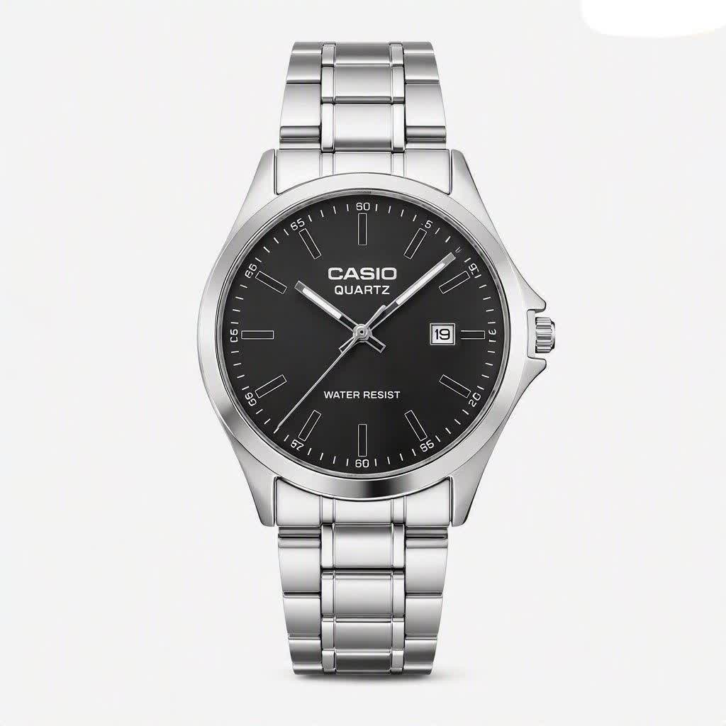 ساعت مچی مردانه کاسيو CASIO موتور ژاپن  صفحه مشکی مدل p5 + جعبه